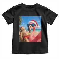 Funny Flamingo Beach Selfie Toddler T Shirt Christmas in July