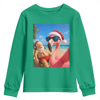 Funny Flamingo Beach Selfie Youth Sweatshirt Christmas in July