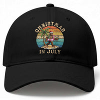 Funny Bigfoot Christmas In July Beach Vacation Baseball Cap
