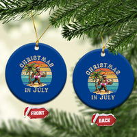 Funny Bigfoot Christmas In July Beach Vacation Ceramic Ornament