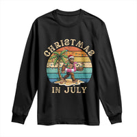 Funny Bigfoot Christmas In July Beach Vacation Long Sleeve Shirt