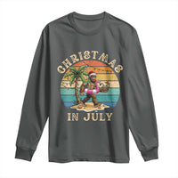 Funny Bigfoot Christmas In July Beach Vacation Long Sleeve Shirt
