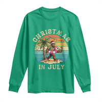 Funny Bigfoot Christmas In July Beach Vacation Long Sleeve Shirt