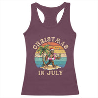 Funny Bigfoot Christmas In July Beach Vacation Racerback Tank Top