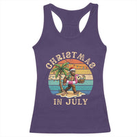Funny Bigfoot Christmas In July Beach Vacation Racerback Tank Top