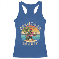 Funny Bigfoot Christmas In July Beach Vacation Racerback Tank Top