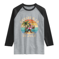 Funny Bigfoot Christmas In July Beach Vacation Raglan Shirt