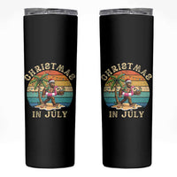 Funny Bigfoot Christmas In July Beach Vacation Skinny Tumbler