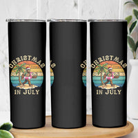 Funny Bigfoot Christmas In July Beach Vacation Skinny Tumbler