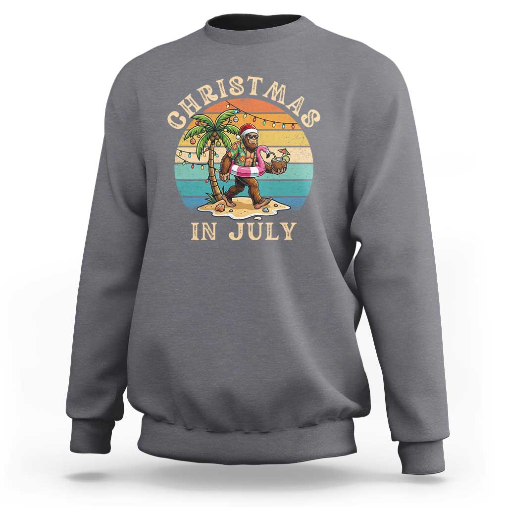 Funny Bigfoot Christmas In July Beach Vacation Sweatshirt