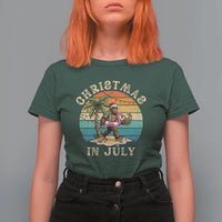 Funny Bigfoot Christmas In July Beach Vacation T Shirt For Women