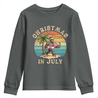 Funny Bigfoot Christmas In July Beach Vacation Youth Sweatshirt