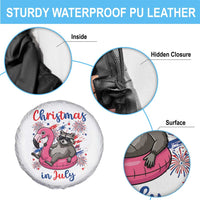 Funny Raccoon Christmas In July 4th of July Spare Tire Cover