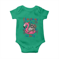 Funny Raccoon Christmas In July 4th of July Baby Onesie