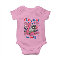 Funny Raccoon Christmas In July 4th of July Baby Onesie