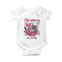 Funny Raccoon Christmas In July 4th of July Baby Onesie