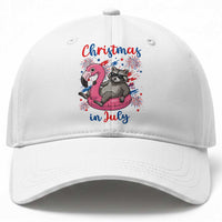 Funny Raccoon Christmas In July 4th of July Baseball Cap