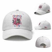 Funny Raccoon Christmas In July 4th of July Baseball Cap