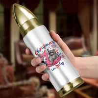 Funny Raccoon Christmas In July 4th of July Bullet Tumbler