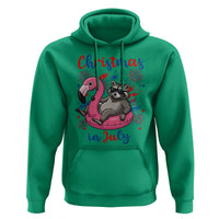 Funny Raccoon Christmas In July 4th of July Hoodie