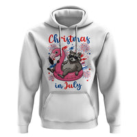 Funny Raccoon Christmas In July 4th of July Hoodie
