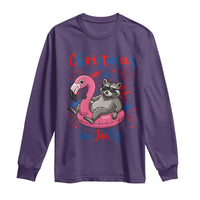 Funny Raccoon Christmas In July 4th of July Long Sleeve Shirt