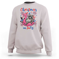 Funny Raccoon Christmas In July 4th of July Sweatshirt
