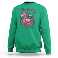 Funny Raccoon Christmas In July 4th of July Sweatshirt