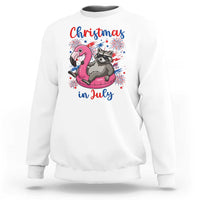 Funny Raccoon Christmas In July 4th of July Sweatshirt