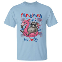 Funny Raccoon Christmas In July 4th of July T Shirt