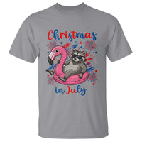 Funny Raccoon Christmas In July 4th of July T Shirt
