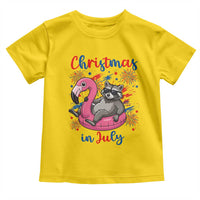Funny Raccoon Christmas In July 4th of July Toddler T Shirt