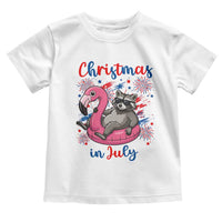 Funny Raccoon Christmas In July 4th of July Toddler T Shirt