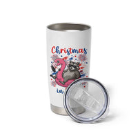 Funny Raccoon Christmas In July 4th of July Tumbler Cup
