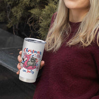Funny Raccoon Christmas In July 4th of July Tumbler Cup