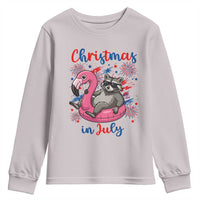 Funny Raccoon Christmas In July 4th of July Youth Sweatshirt