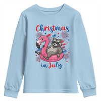Funny Raccoon Christmas In July 4th of July Youth Sweatshirt