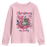 Funny Raccoon Christmas In July 4th of July Youth Sweatshirt