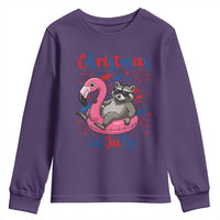 Funny Raccoon Christmas In July 4th of July Youth Sweatshirt