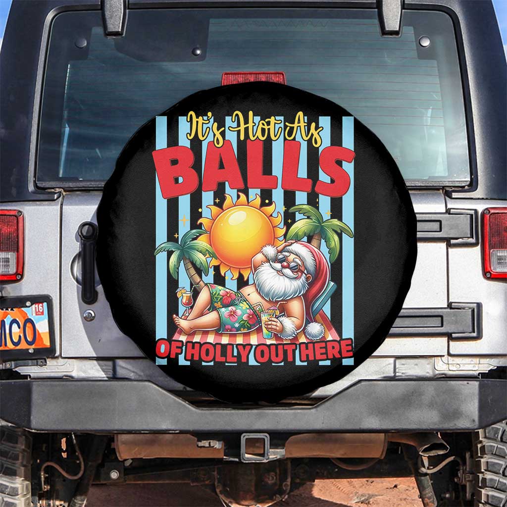 Hawaiian Christmas In July Spare Tire Cover It's Hot as Balls of Holly Out Here
