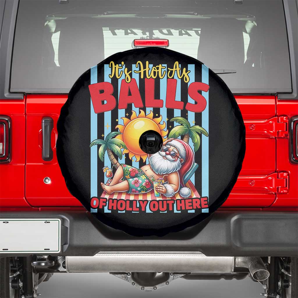 Hawaiian Christmas In July Spare Tire Cover It's Hot as Balls of Holly Out Here
