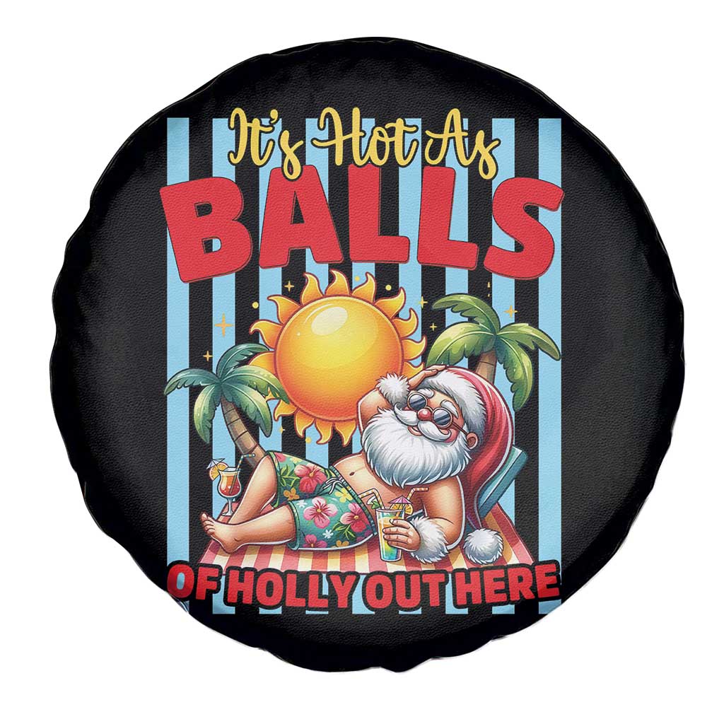 Hawaiian Christmas In July Spare Tire Cover It's Hot as Balls of Holly Out Here