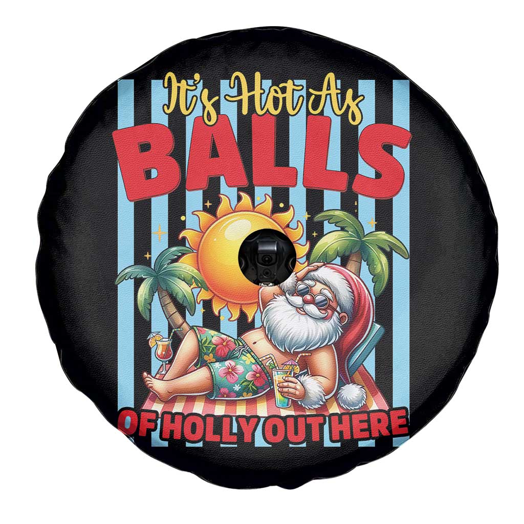 Hawaiian Christmas In July Spare Tire Cover It's Hot as Balls of Holly Out Here