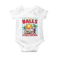 Hawaiian Christmas In July Baby Onesie It's Hot as Balls of Holly Out Here