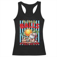 Hawaiian Christmas In July Racerback Tank Top It's Hot as Balls of Holly Out Here