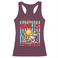 Hawaiian Christmas In July Racerback Tank Top It's Hot as Balls of Holly Out Here