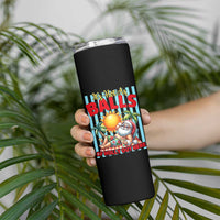 Hawaiian Christmas In July Skinny Tumbler It's Hot as Balls of Holly Out Here