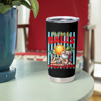 Hawaiian Christmas In July Tumbler Cup It's Hot as Balls of Holly Out Here