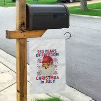 250 Years Of Freedom Garden Flag Funny Santa Christmas in July