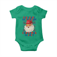 250 Years Of Freedom Baby Onesie Funny Santa Christmas in July